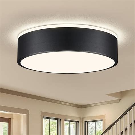 Vikaey Black Led Ceiling Light Modern Flush Mount Ceiling Light