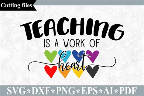 Teaching Is A Work Of Heart Svg Graphic By Vr Digital Design Creative