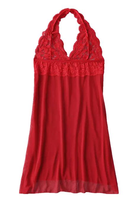 Buy Lycka Ldb4076 Lady One Piece Sexy Lace Slips Red Online Zalora