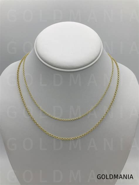 14K Yellow Gold Rolo Chain Necklace 16 30 2mm Etsy