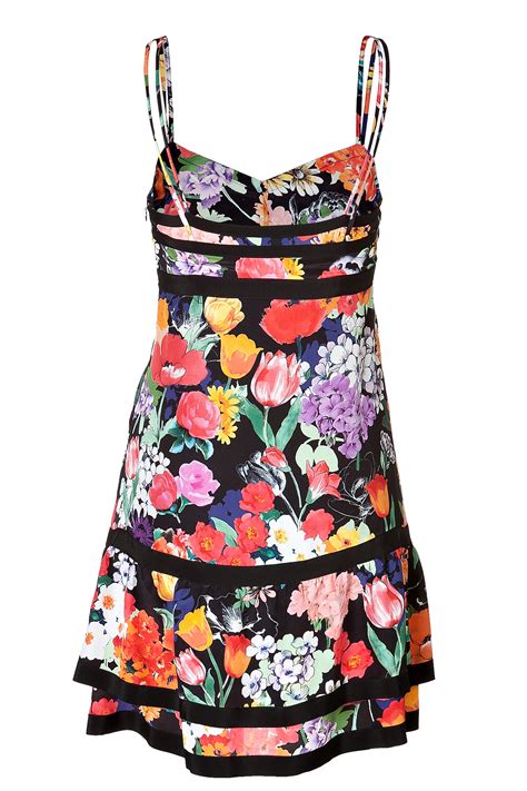 Lyst Moschino Silk Floral Print Tiered Dress