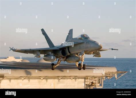 US Navy F A 18C Hornet Launches From One Of Four Steam Powered