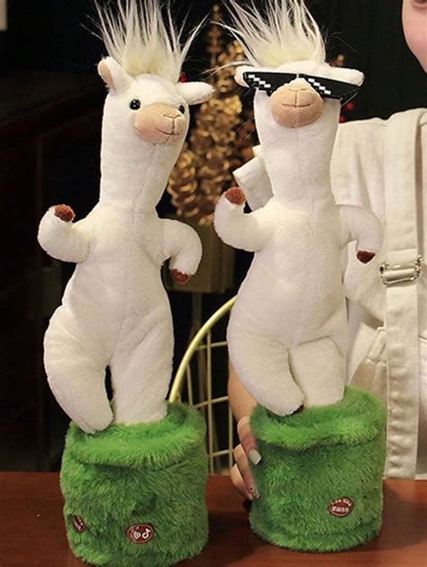 1pc Dancing Llama, Singing And Dancing Plush Toy With Led Lights And ...
