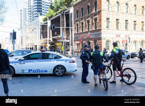 Sydney Australia New South Wales Police Officers And Police Car Police