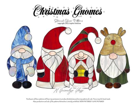 Christmas Gnomes Stained Glass Patterns Etsy