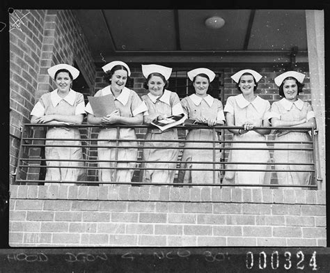 Six Nurses Lean Over The Balcony Newcastle Mater Hospital Newcastle