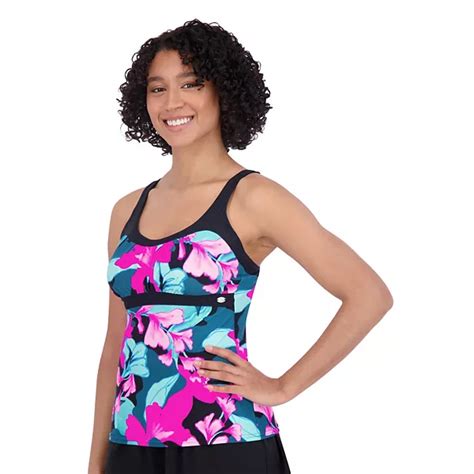 Womens Zeroxposur Print Upf 30 Tankini Top