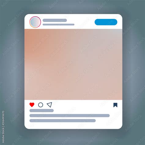 Instagram Style Post Photo Template In Social Media Blog Like And