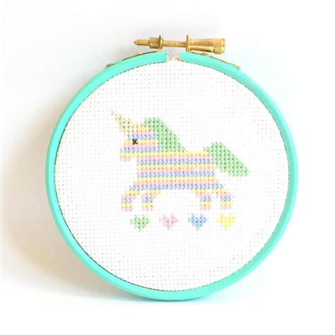 Unicorn Cross Stitch Kit For Beginners Simple Cross Stitch Unicorn