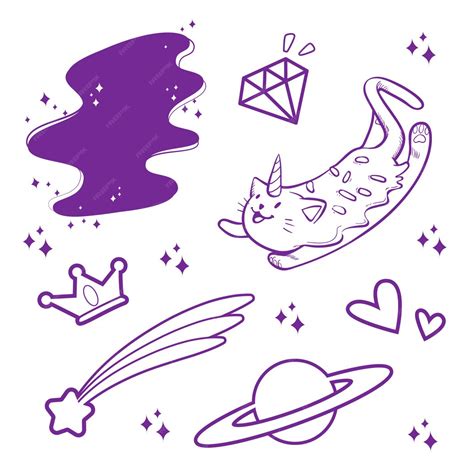 Premium Vector | Cute sticker of unicorn cat