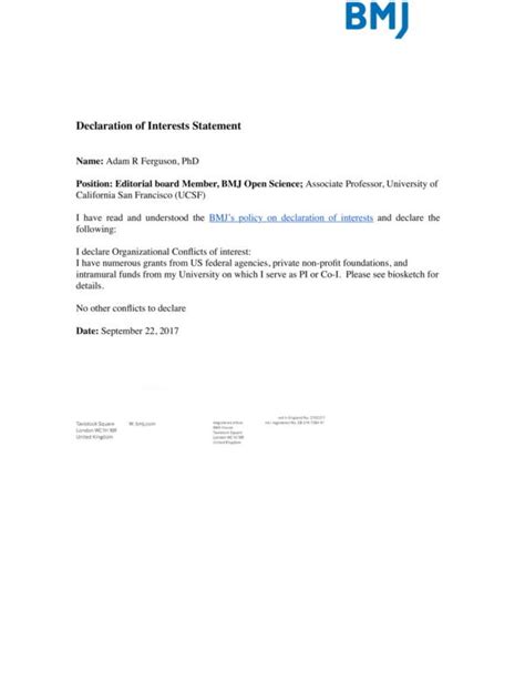 Free Declaration Statement Samples And Templates In Pdf Word