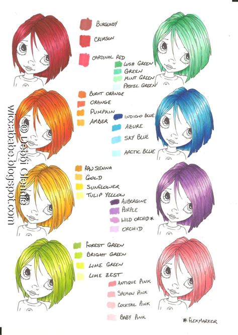 Hair Colours Copic Markers Copic Promarkers