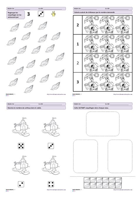 32 Fiches Dexercices Mathématiques Pour La Maternelle Ps