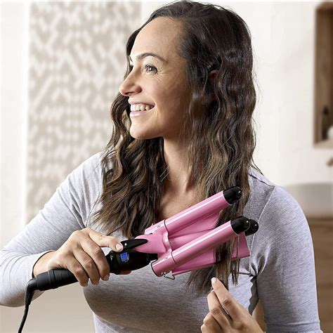 3 Barrel Curling Iron Wand Triple Barrel Hair Waver For Soft Beach