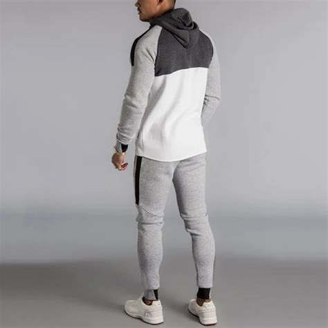 Double Color Combination Tracksuit Sweatsuit Men Jogging Sports Color