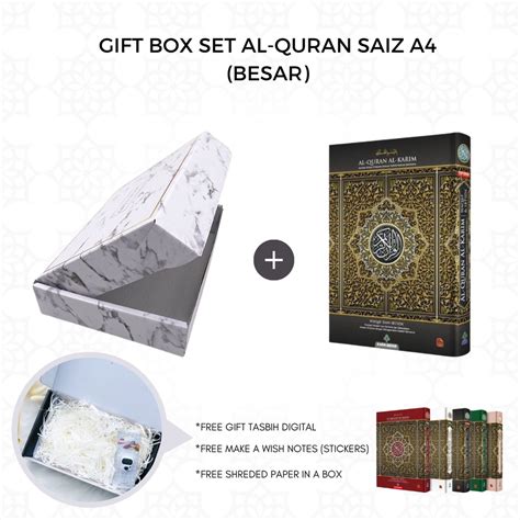 Gift Box Al Quran Waqaf Ibtida Dan Tajwid Berwarna Saiz A Saiz Besar