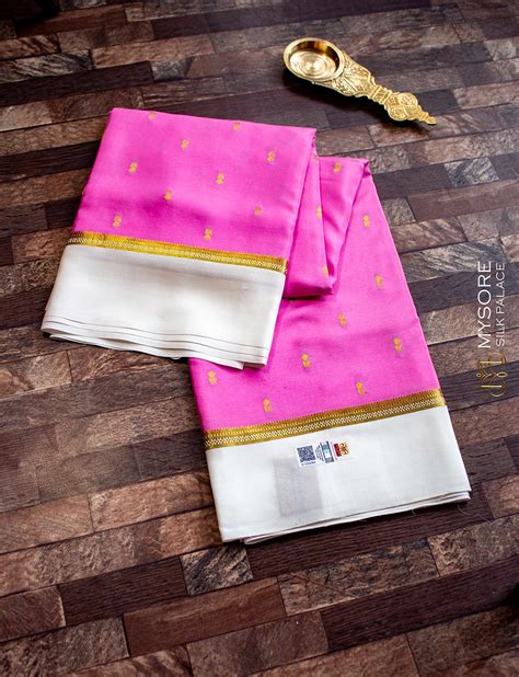 Pink And White Mysore Silk Saree St Mysore Silk Palace