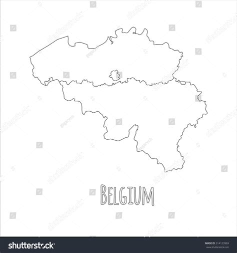 Outline Vector Map Of Belgium Simple Belgium Border Map Vector