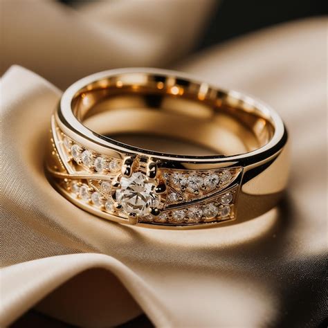 Premium Photo Luxury Gold Wedding Ring With Diamonds