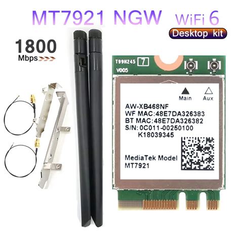 Mediatek Mt7921 Desktop Kit Wi-fi 6 1800mbps Bluetooth 5.2 Wireless ...