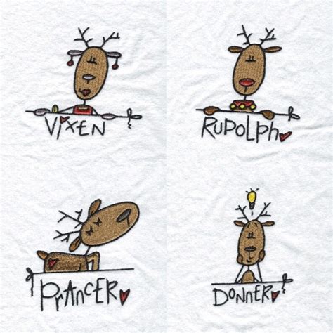 Santas Reindeer Names Comical Cute Reindeers - Etsy