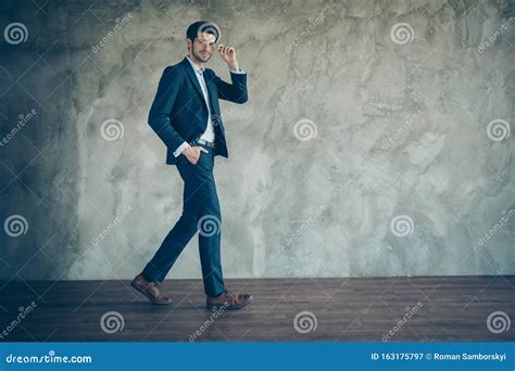 Full Length Body Size Photo Of Cheerful Positive Confident Man Wearing