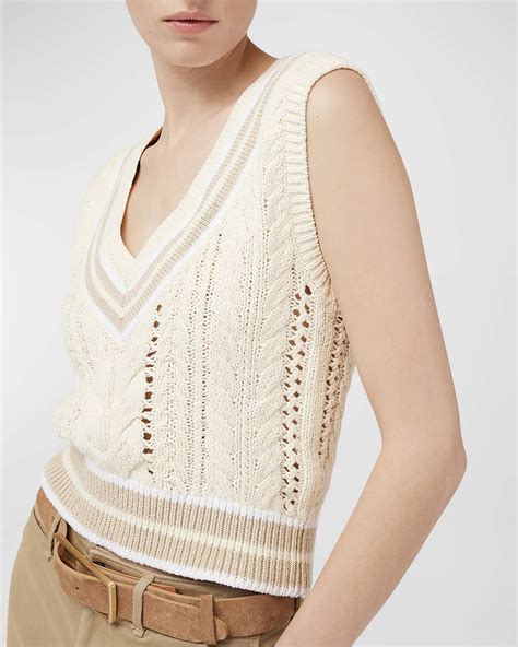 Rag And Bone Brandi Cable Knit Sweater Vest Neiman Marcus