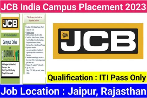 Jcb India Campus Placement Iti Jobs