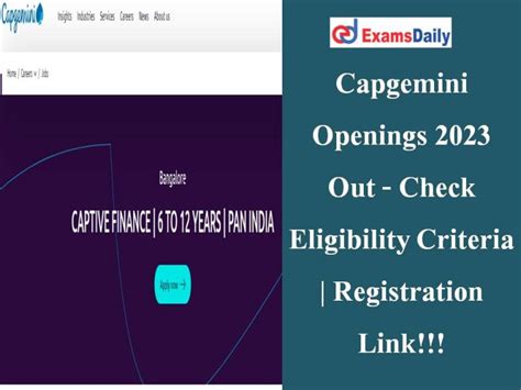 Capgemini Openings 2023 Out Check Eligibility Criteria Registration Link