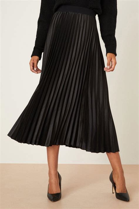 Skirts Satin Pleated Midi Skirt Dorothy Perkins