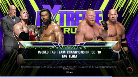 Wwe World Tag Team Championship The Rock Roman Reigns VS Brock Lesnar