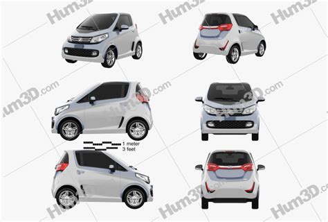 Zotye E200 2018 Blueprint Template - 3DModels