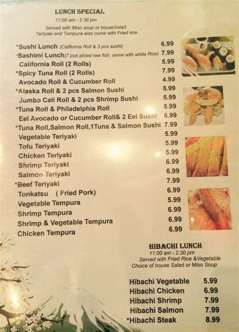 Menu At Mt Fuji Japanese Restaurant Arab