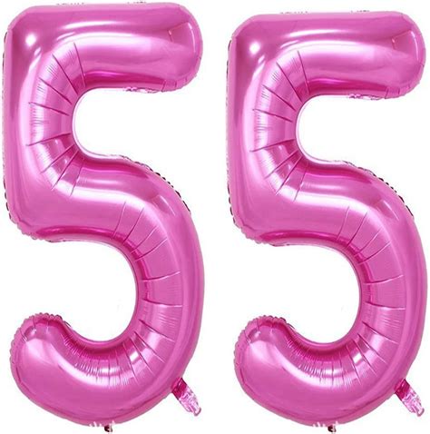 40inch Pink Foil 55 Helium Jumbo Digital Number Balloons 55th Birthday Decoration