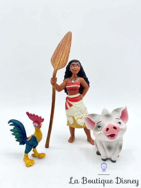 Figurines Vaiana Pua Heihei Bullyland Disney Princesse Cochon Coq Cm