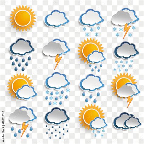 Wetter Icons Set Stock Vektorgrafik Adobe Stock