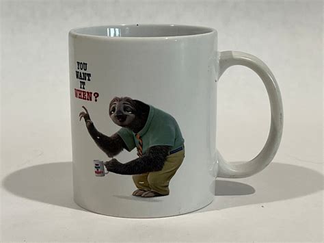 Vintage Disney Zootopia Sloth You Want It When Souvenir Coffee Tea