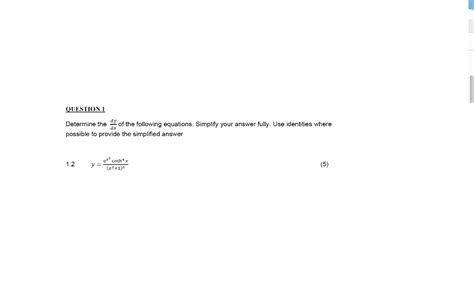 Solved Question 1 Determine The Of The Following Equations