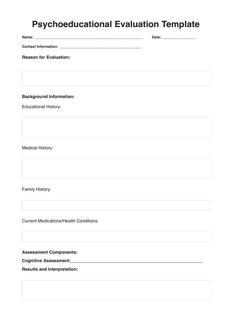 Psychoeducational Assessment And Example Free Pdf Download