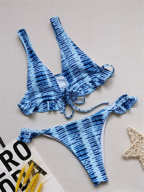 Wholesale Sexy Ruffled Beach Women Two Pieces Bikini Sets Qko030519