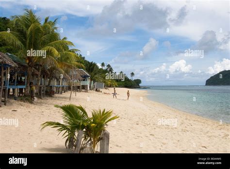 Beach At Lalomanu Resort Upolu Island Western Samoa Stock Photo Alamy