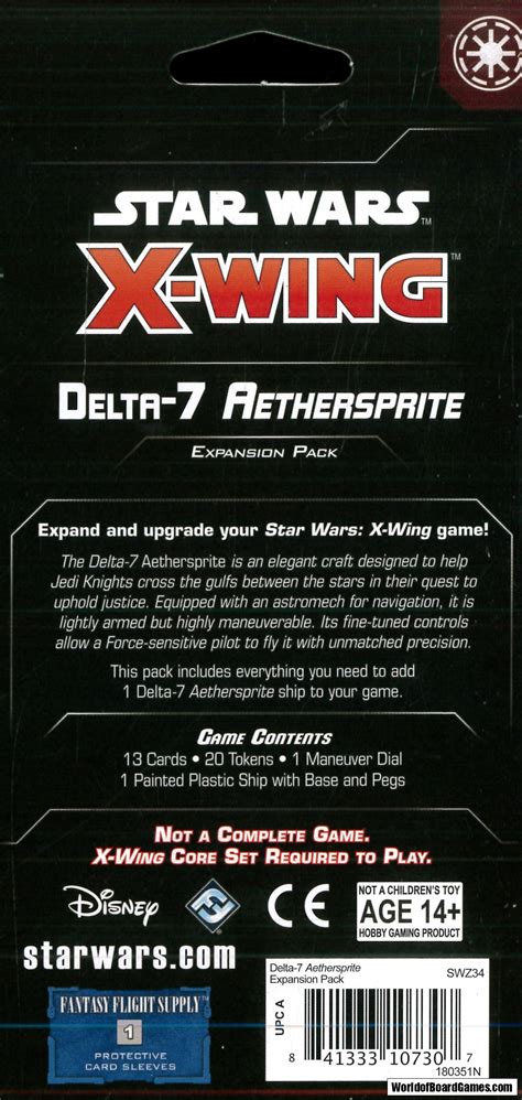 Star Wars X Wing Second Edition Delta 7 Aethersprite Expansion