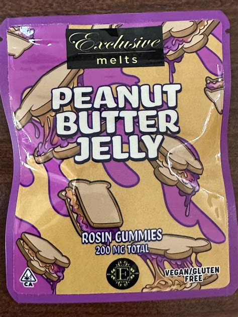 Exclusive Melts 200mg Rosin Gummies Peanut Butter And Jelly Pack