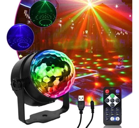 Pc Luz Led De Feseta Globo Colorido Rgb Laser Ilumina O Dj