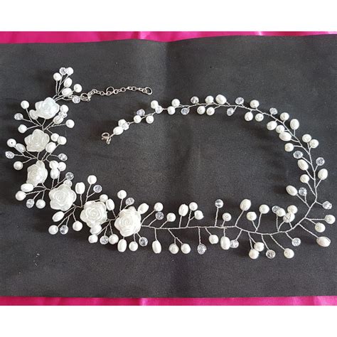 Jual Headpiece Mutiara Hairpiece Headchain Tiara Mahkota Tiara