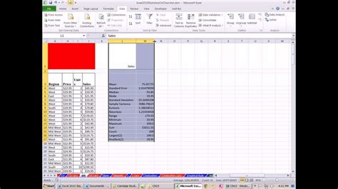 Excel 2010 Statistics 34 Data Analysis Add In Descriptive Statistics Tool Youtube