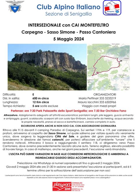 Intersezionale Con Cai Montefeltro Sasso Simone Da Carpegna Club