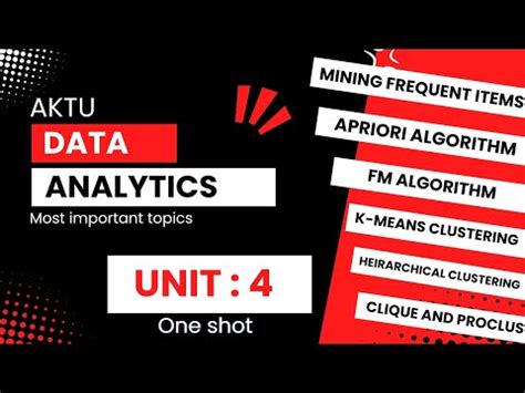 4 Data Analytics Unit 4 One Shot Most Important Topics AKTU B