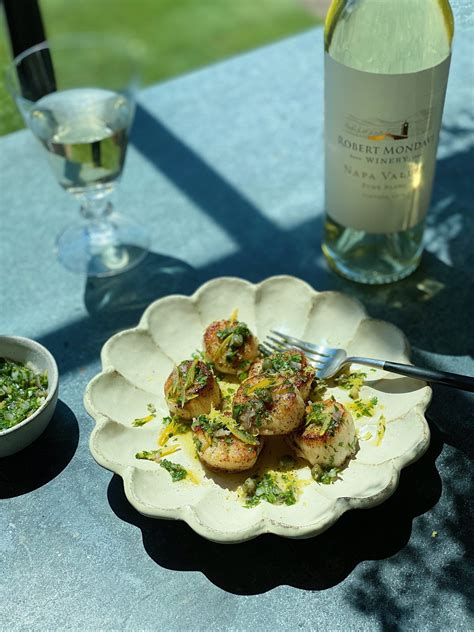 Seared Scallops With Preserved Lemon Caper Salsa Verde Eyeswoon