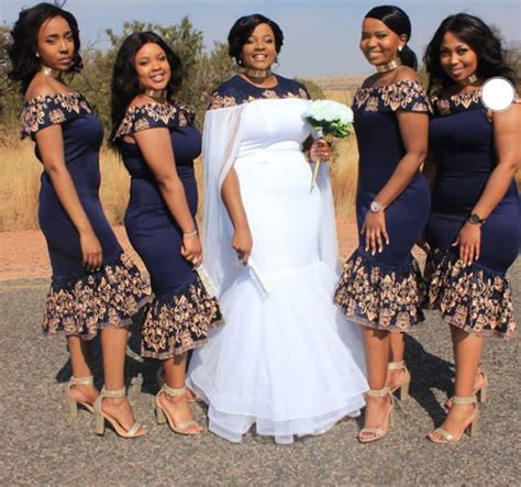 Clipkulture South African Bride And Squad In African Inspired Dresses